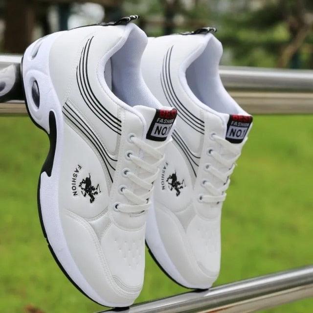 Men's Leather Casual Trainer Sneakers