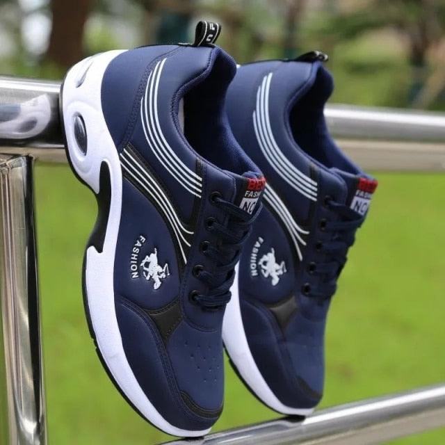 Men's Leather Casual Trainer Sneakers