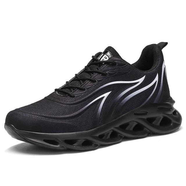 Men's Casual Breathable Flame Print Running Mesh Sneakers