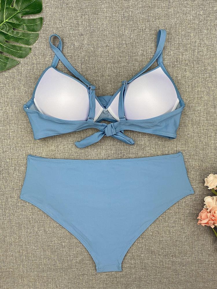 Women's High Waist Underwire Top Bikini Swimwear