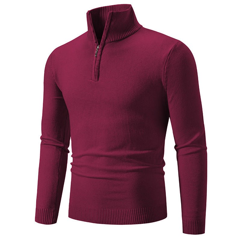 Men's Plus Size Fleece Zip Mock Neck Sweater