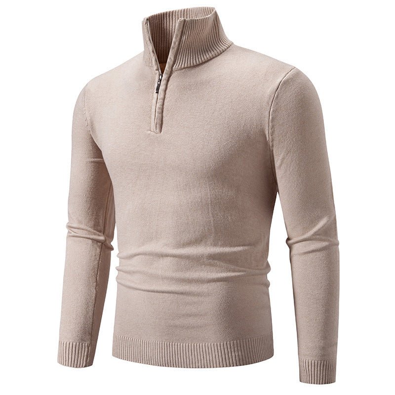 Men's Plus Size Fleece Zip Mock Neck Sweater