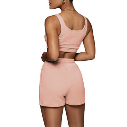 Women's Yoga Seamless Workout Gym Light Shorts with Sports Bra Kit