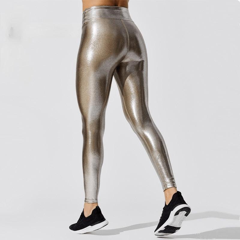 Women's Shape Relaxed Fit High Waist Shiny Graduated Compression Travel Leggings