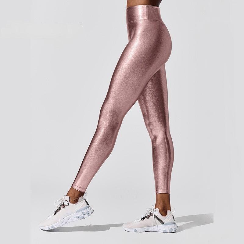 Women's Shape Relaxed Fit High Waist Shiny Graduated Compression Travel Leggings
