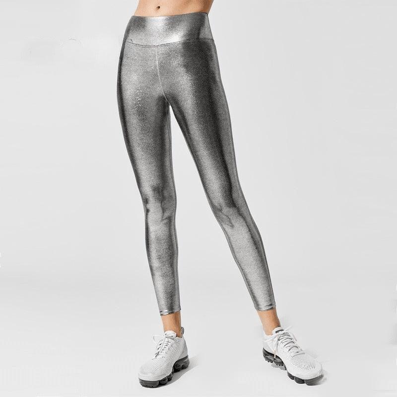 Women's Shape Relaxed Fit High Waist Shiny Graduated Compression Travel Leggings