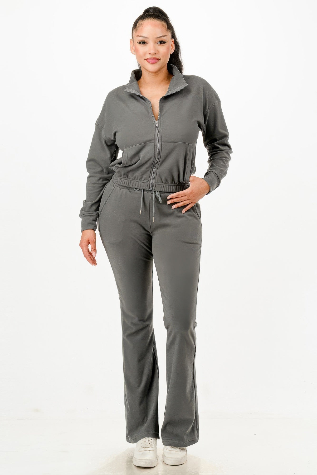 Women's Soft Zip-up Track Suit Set