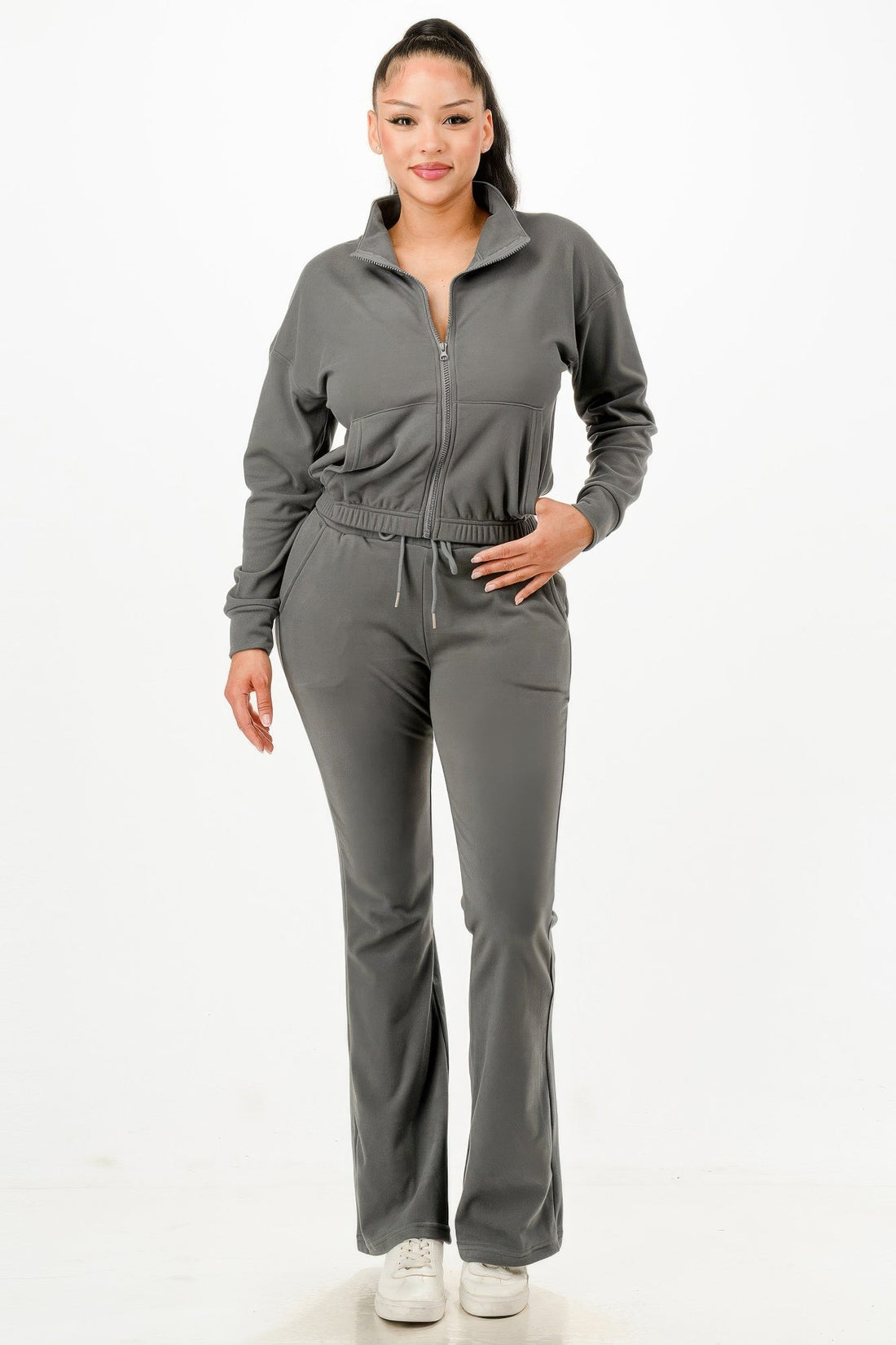 Women's Soft Zip-up Track Suit Set