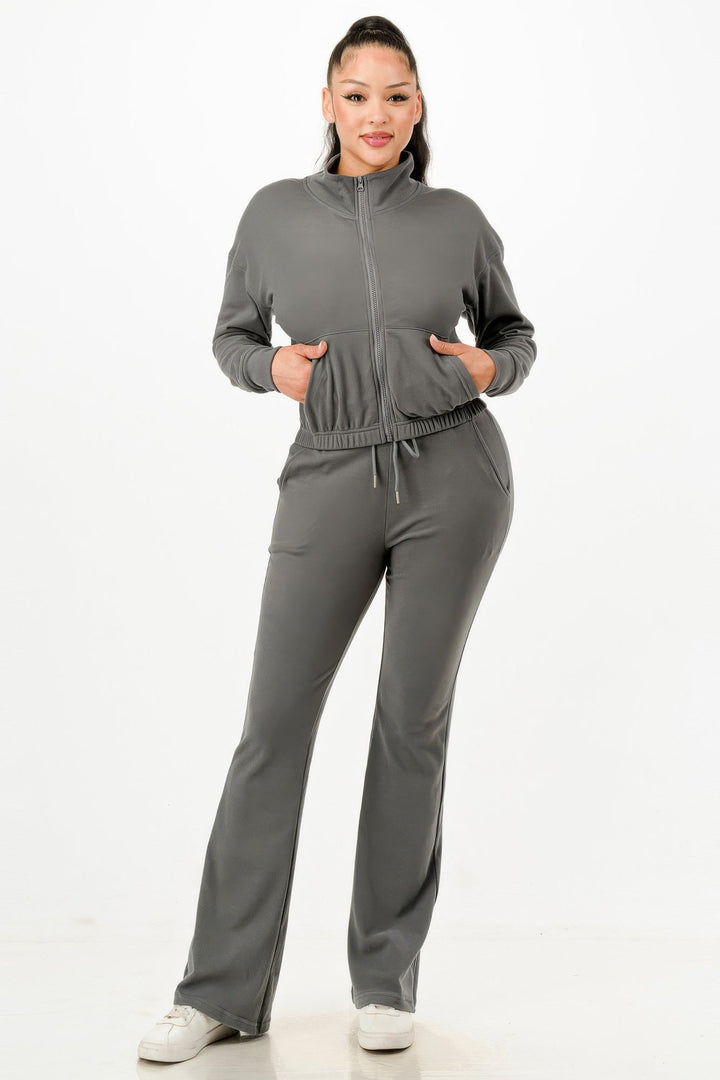 Women's Soft Zip-up Track Suit Set