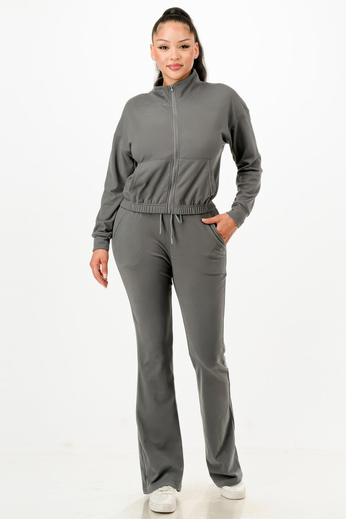 Women's Soft Zip-up Track Suit Set