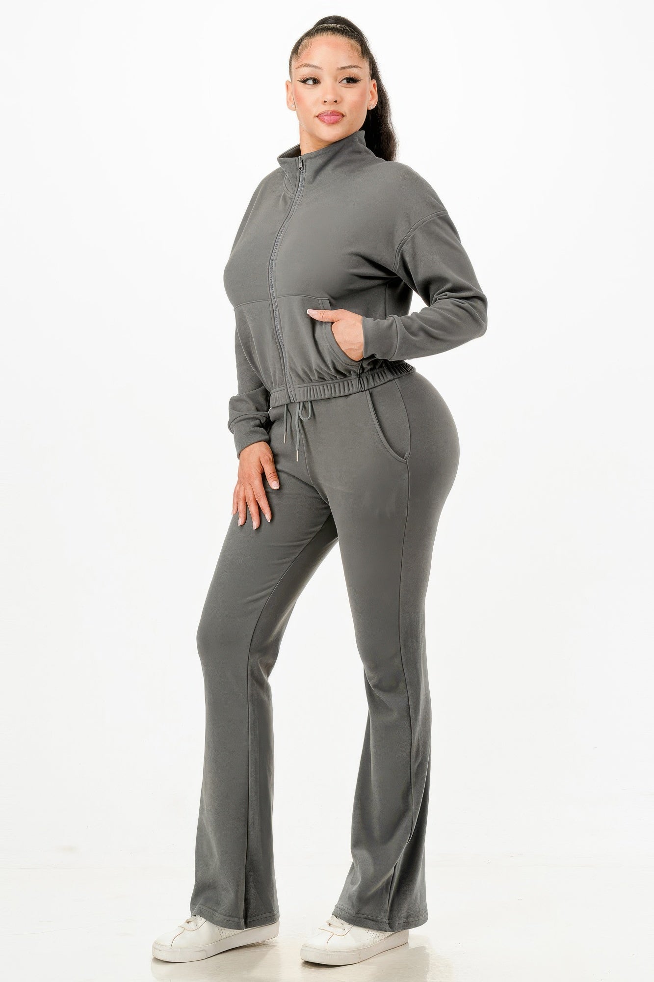 Women's Soft Zip-up Track Suit Set