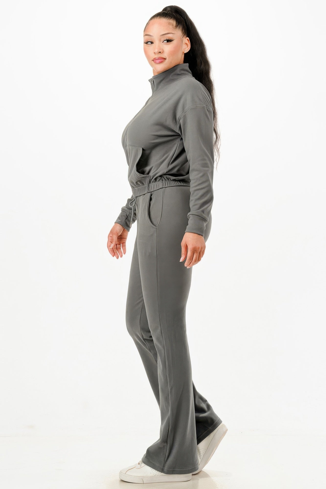Women's Soft Zip-up Track Suit Set