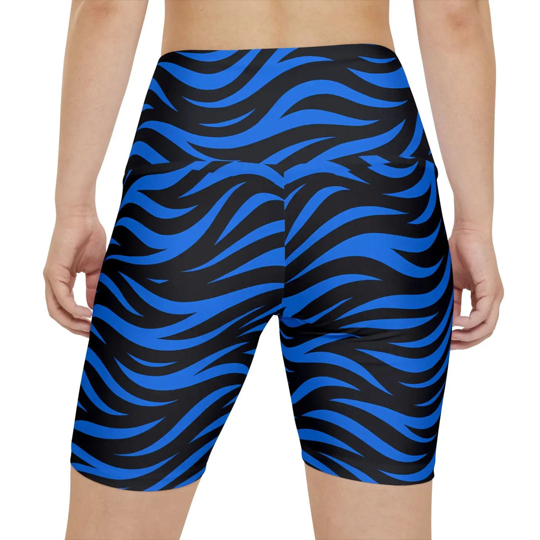 Women's Stylish Blue Striped Workout Shorts
