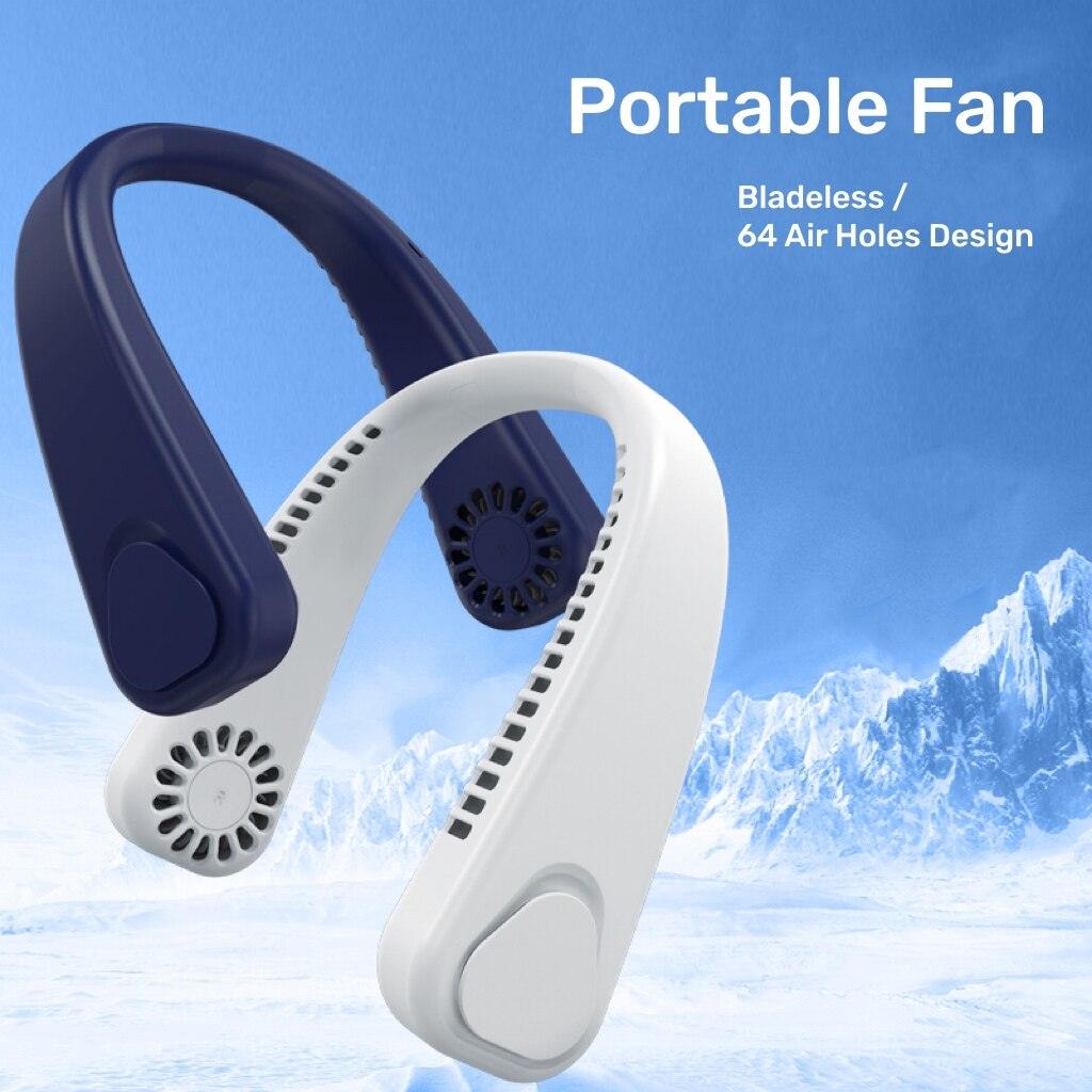 Portable Wearable Bladeless Neck Fan-Fast Cooling USB Rechargeable