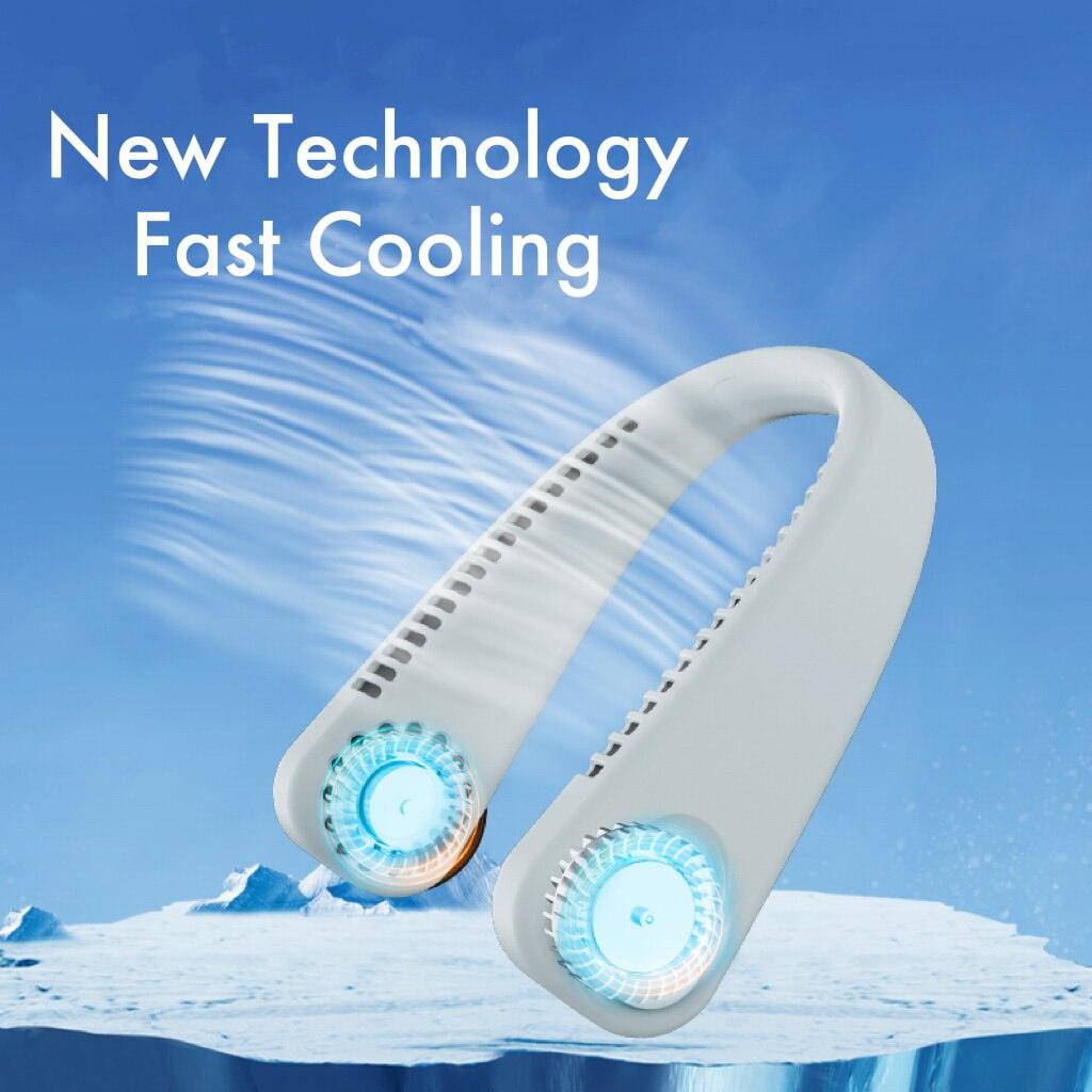 Portable Wearable Bladeless Neck Fan-Fast Cooling USB Rechargeable