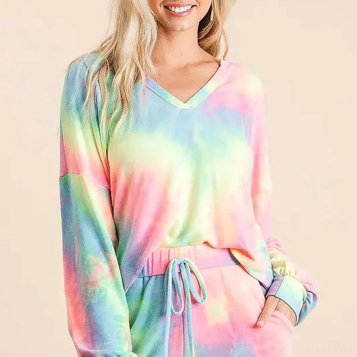 Tie-Dye French Terry Top & Shorts Set