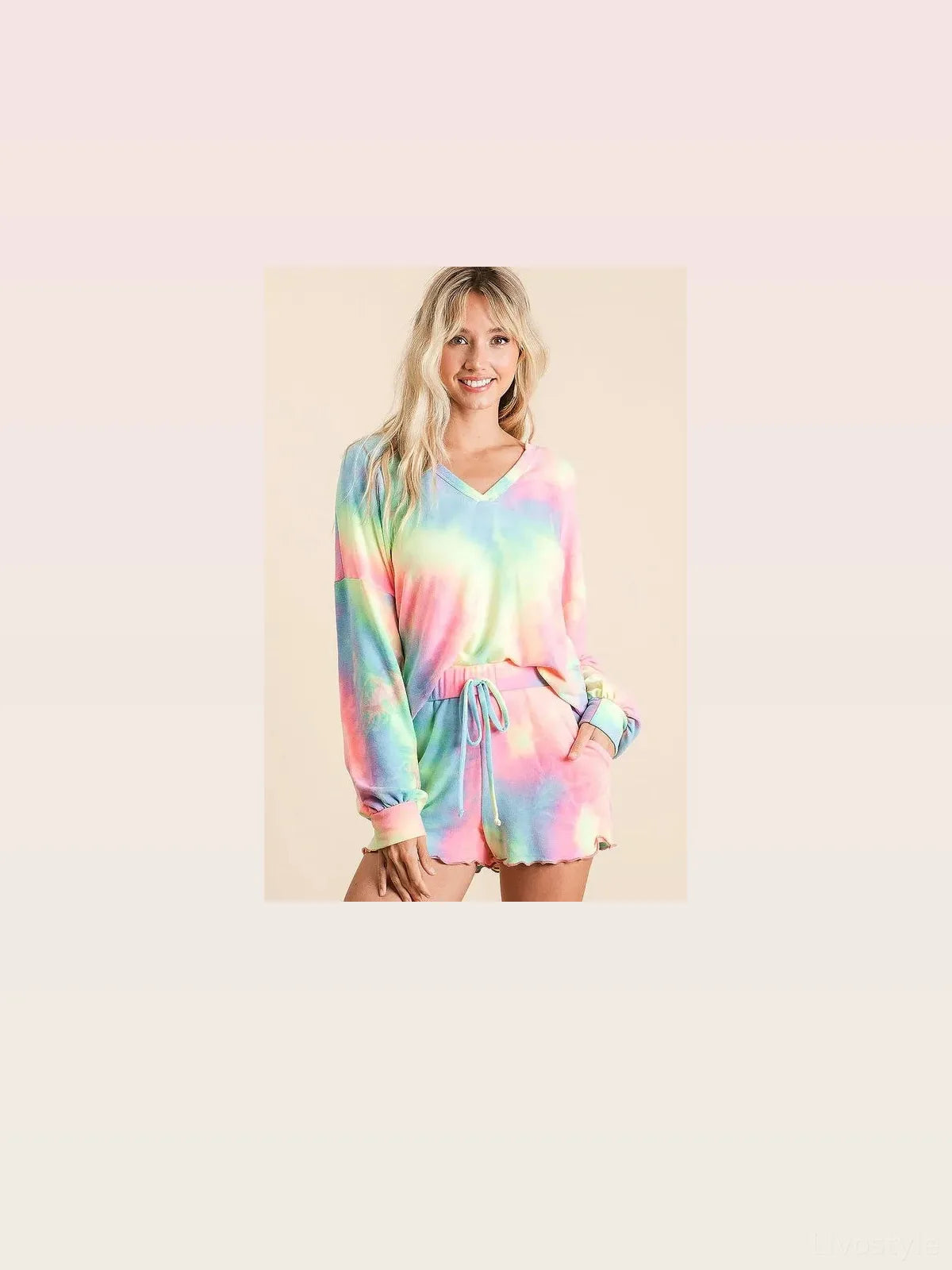 Tie-Dye French Terry Top & Shorts Set