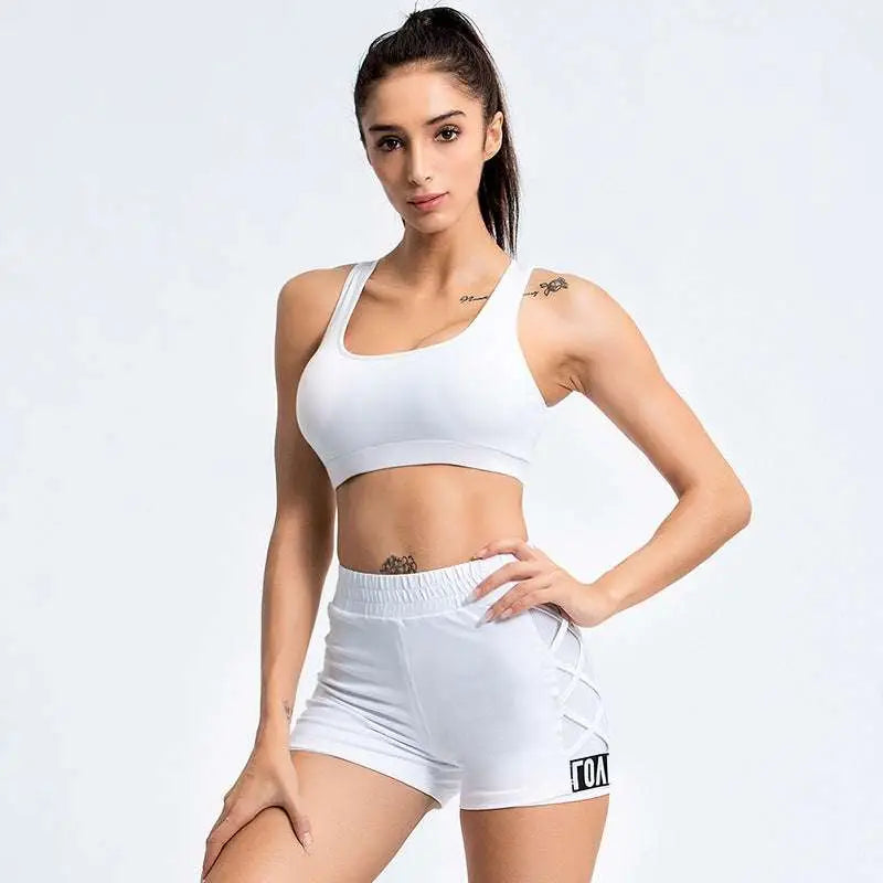 Women's White Mesh Yoga Activewear Set