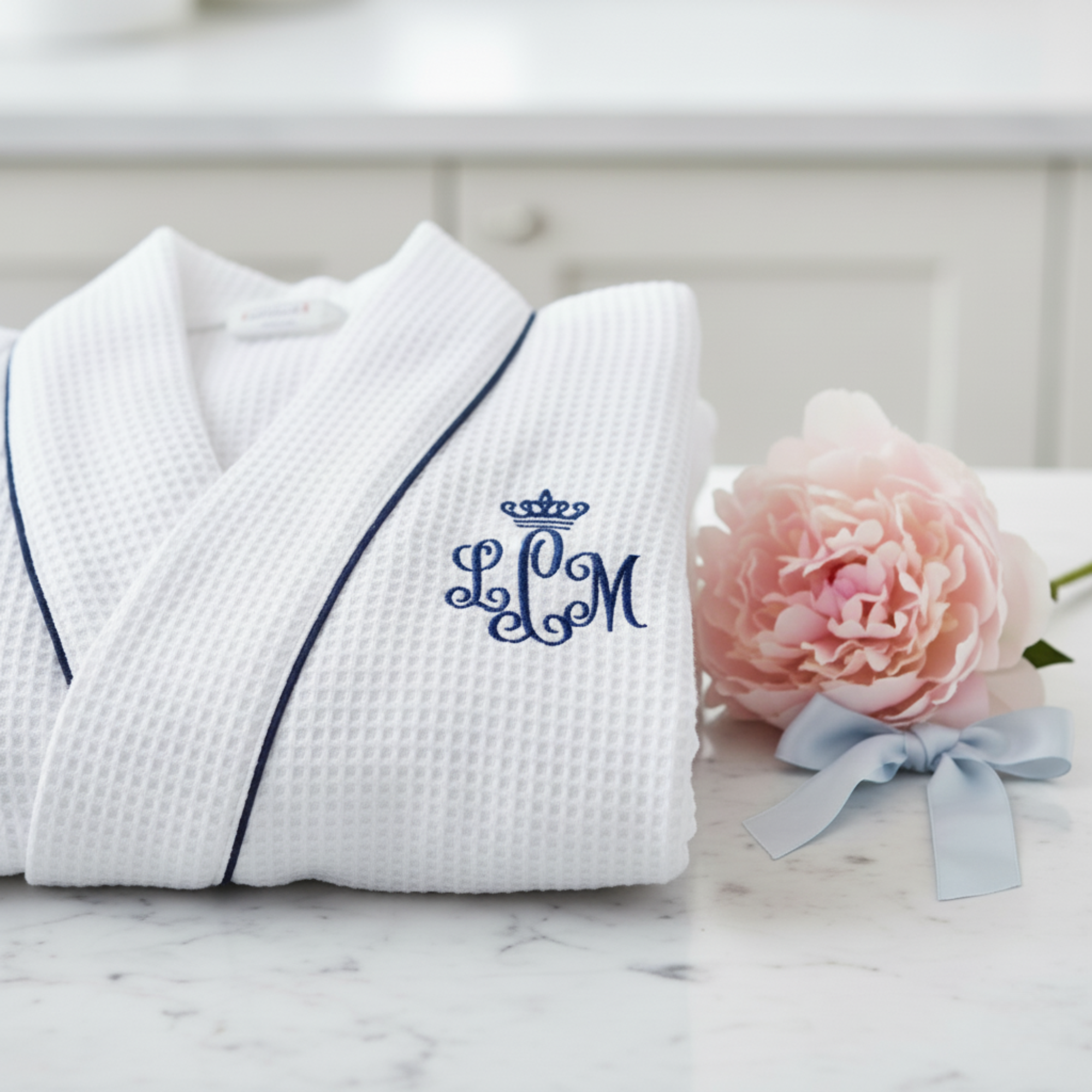 Women's Knee-Length Waffle Robe
