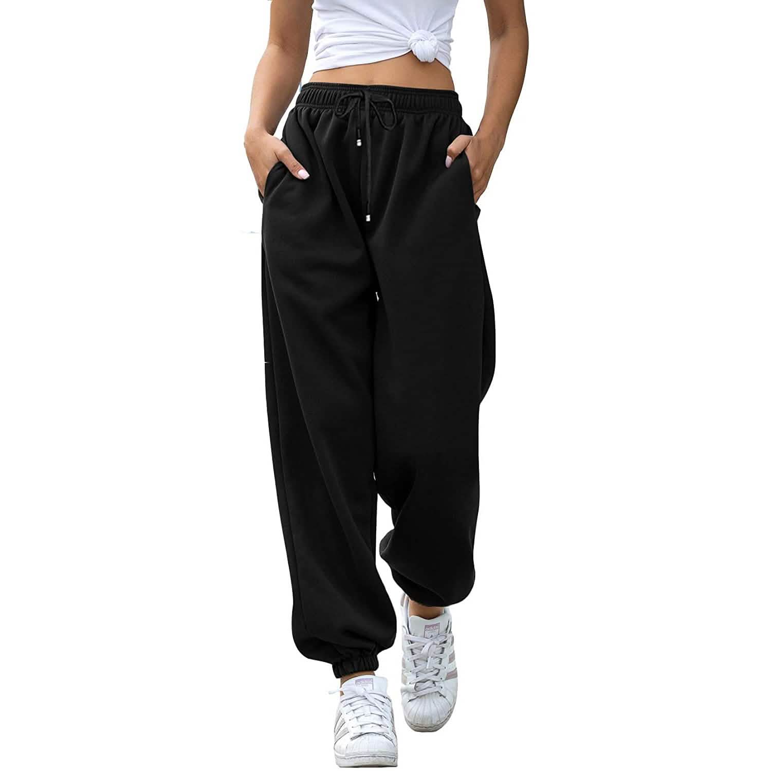 Women's Belted Sweatpants with Pockets