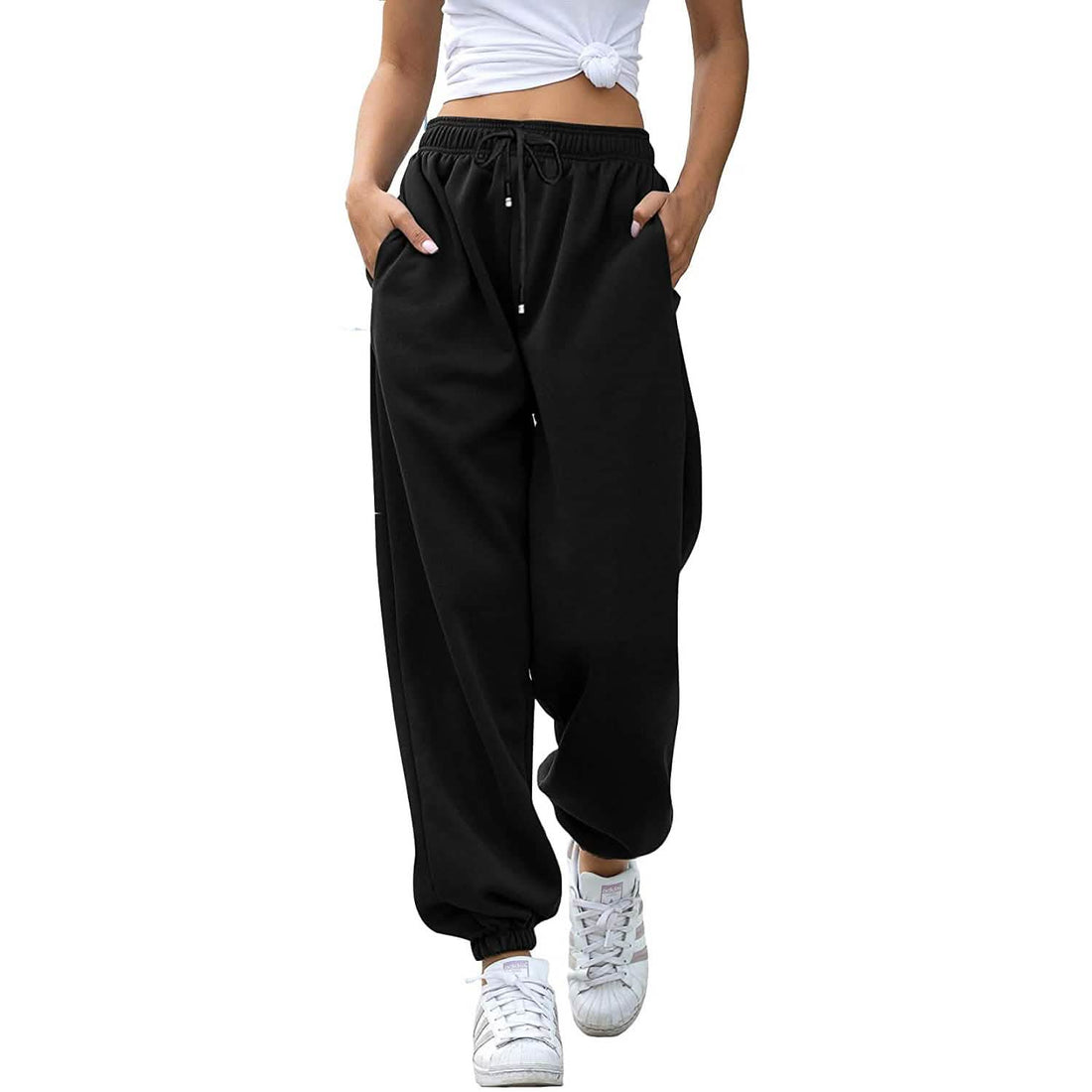 Women's Belted Sweatpants with Pockets