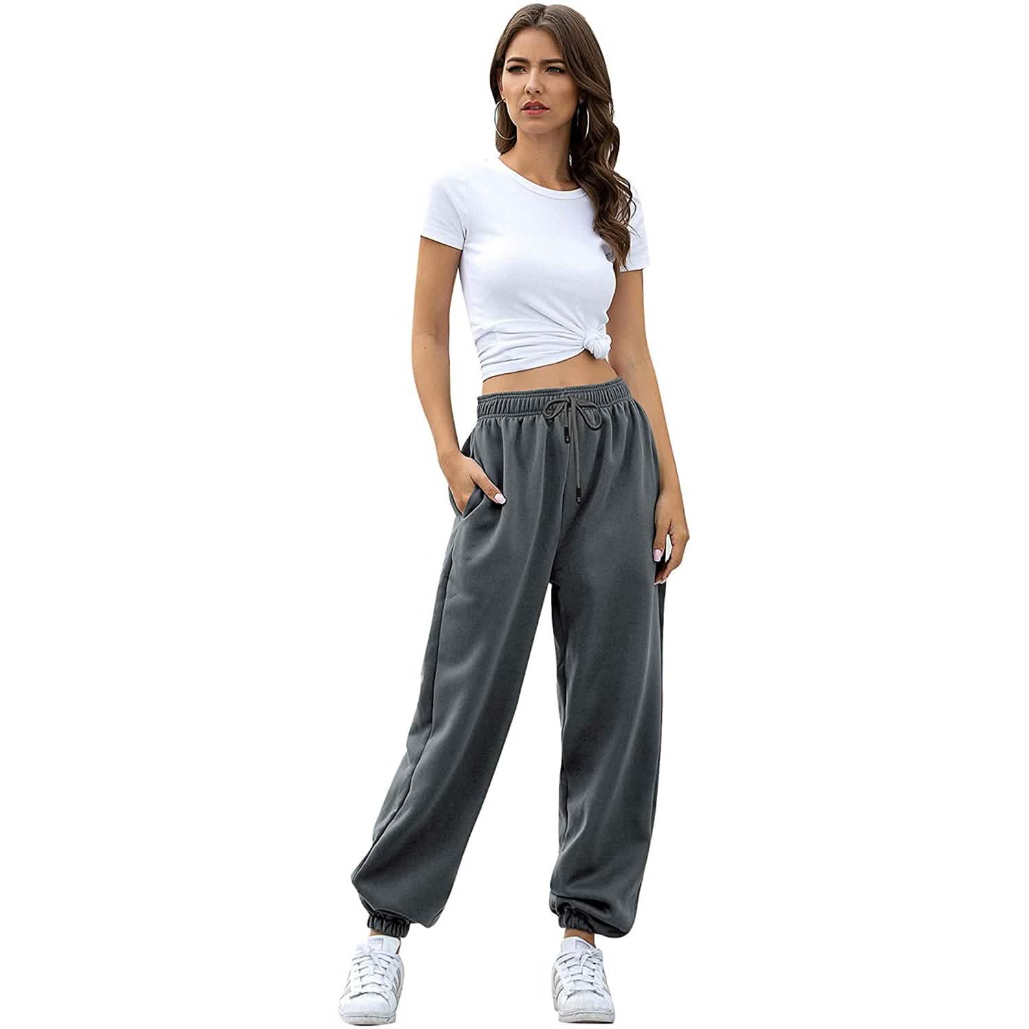 Women's Belted Sweatpants with Pockets