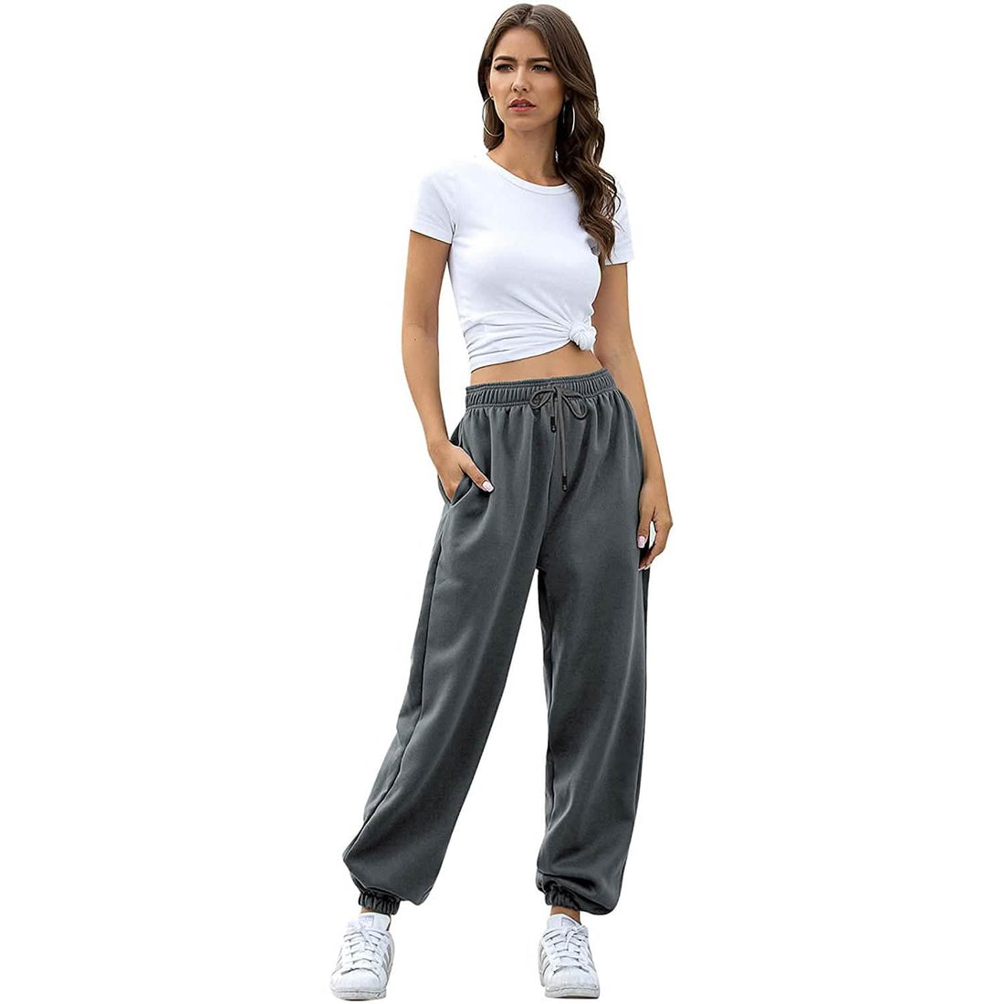 Women's Belted Sweatpants with Pockets