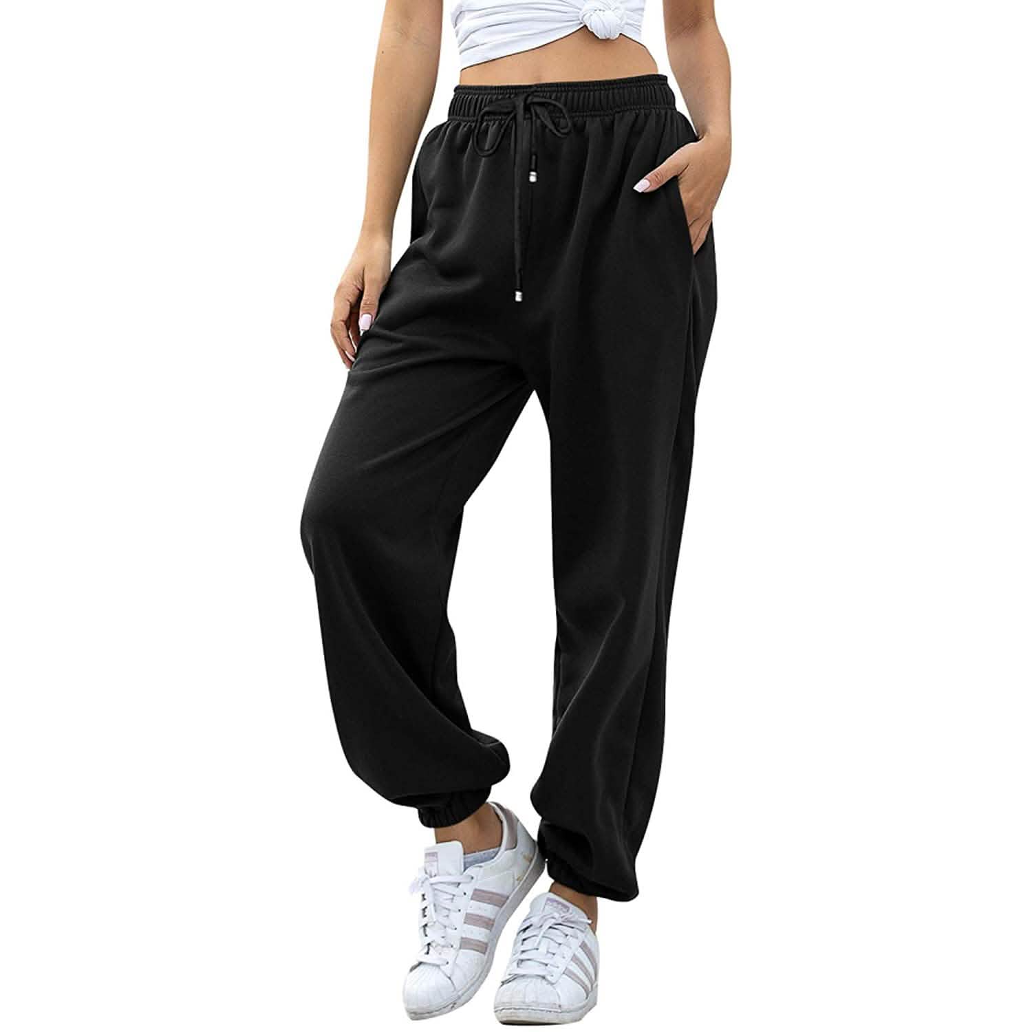 Women's Belted Sweatpants with Pockets