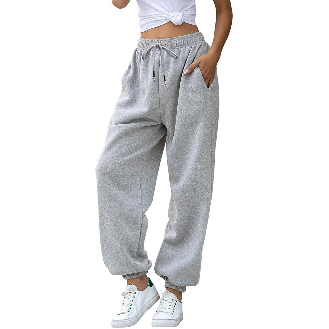Women's Belted Sweatpants with Pockets