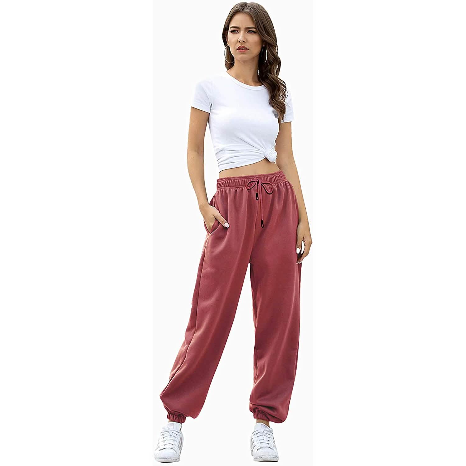 Women's Belted Sweatpants with Pockets