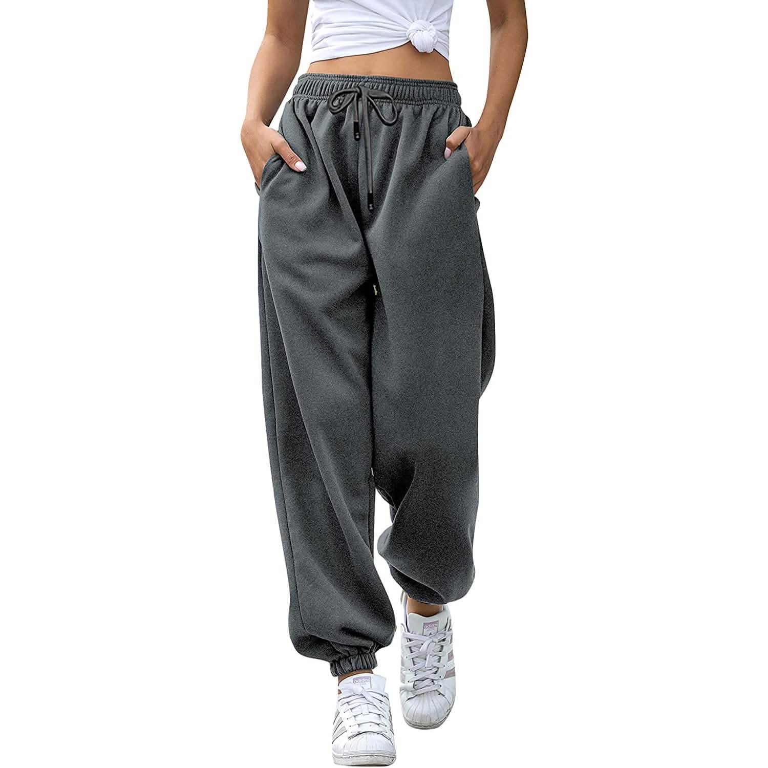 Women's Belted Sweatpants with Pockets
