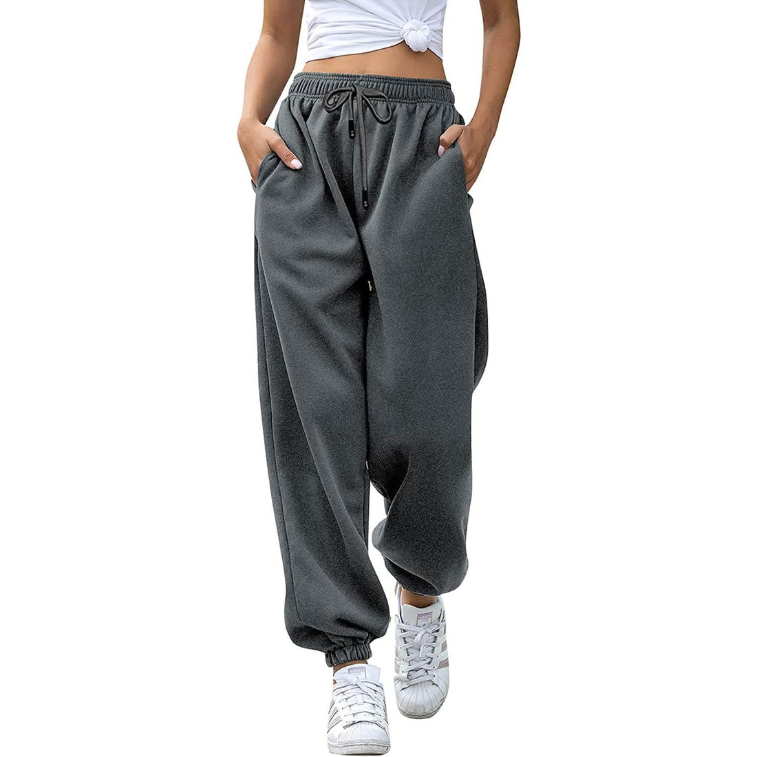 Women's Belted Sweatpants with Pockets