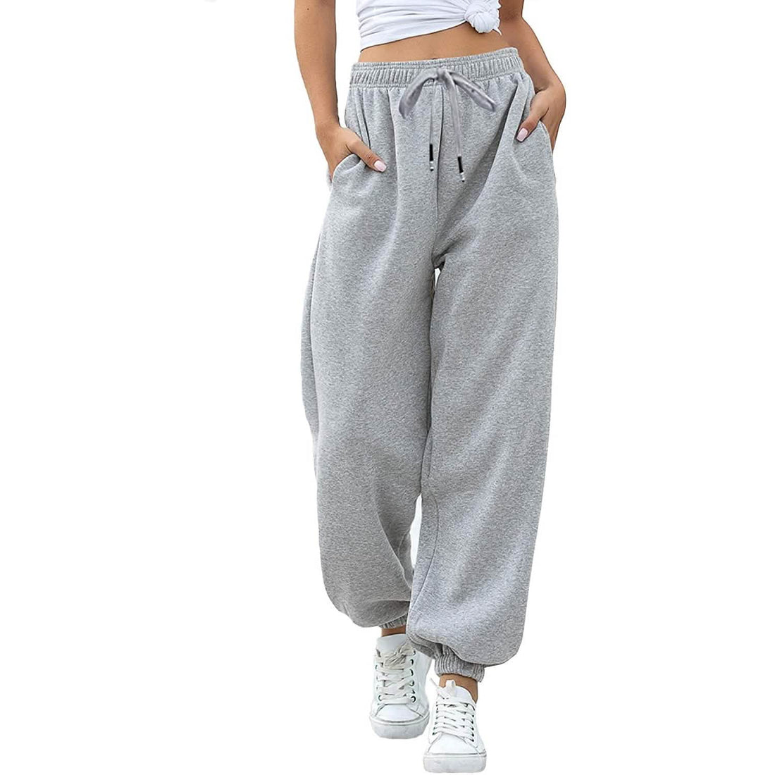 Women's Belted Sweatpants with Pockets