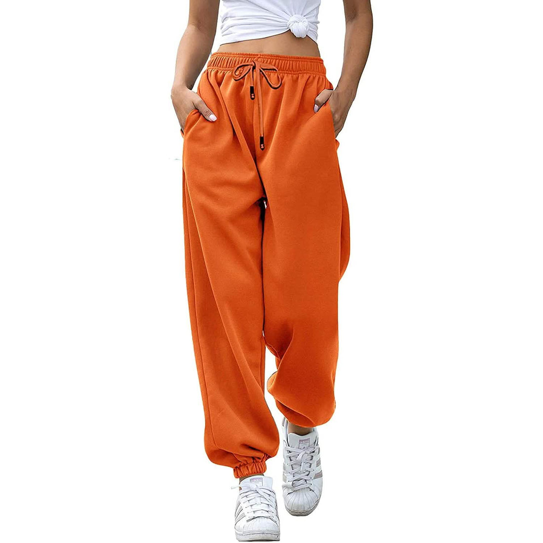 Women's Belted Sweatpants with Pockets
